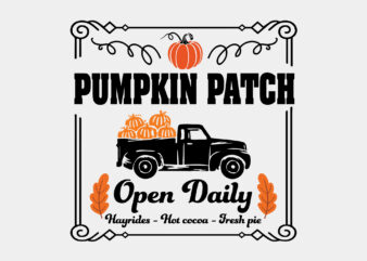 Pumpkin Patch Sign Svg Editable Design