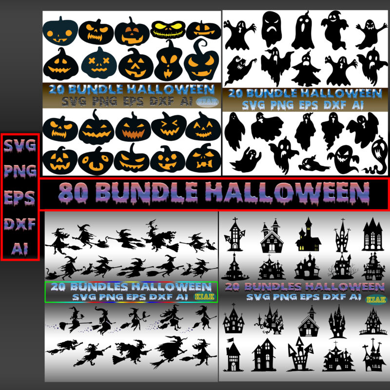 80 Bundles t shirt designs Halloween, Halloween icon element vector icon pack for t-shirt design, creepy, Scary Houses Bundle, Witch SVG Bundle, Pumpkin SVG bundle, Ghost SVG Bundle, Bundle Scary