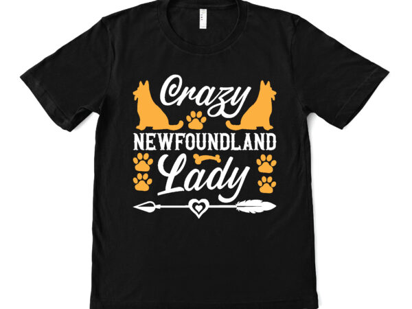 Crazy newfoundland lady t shirt design