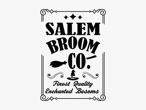 Salem broom co sign svg editable design