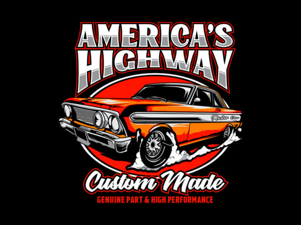 America’s highway t shirt vector