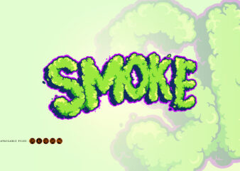 Lettering Smoke Typeface Pop art t shirt vector graphic