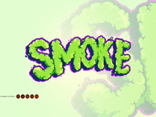 Lettering smoke typeface pop art t shirt vector graphic