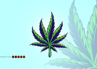 Medical Hand drawn Cannabis Leaf