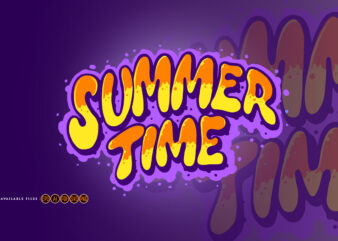 Summer Time Typeface Hand Drawn t shirt template vector