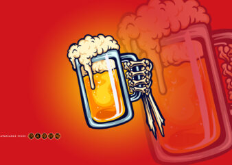 Cheers Beer Glass Toast Hand Bones t shirt vector file