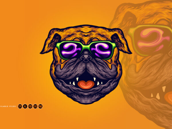 Cool Pug Dog Summer Sunglasses Cartoon - Buy t-shirt designs