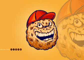 Smiley Chocolate Cookies Biscuit Hat mascot