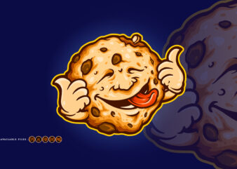 Cookie Biscuit Delicious Cartoon Mascot t shirt vector file