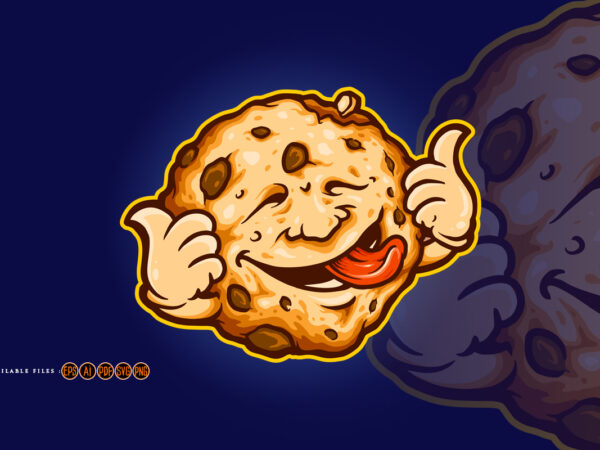 Cookie biscuit delicious cartoon mascot t shirt vector file