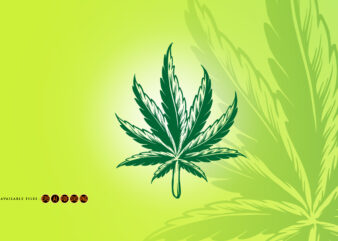 Kush Leaf Simple Logo Illustrations