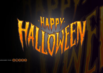 Happy Halloween Horror Typography graphic t shirt
