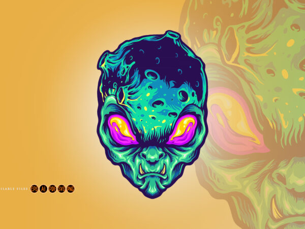 Monster alien galaxy space illustrations t shirt designs for sale