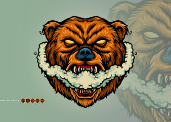 Bear Smoking Vape Grizzly Illustrations