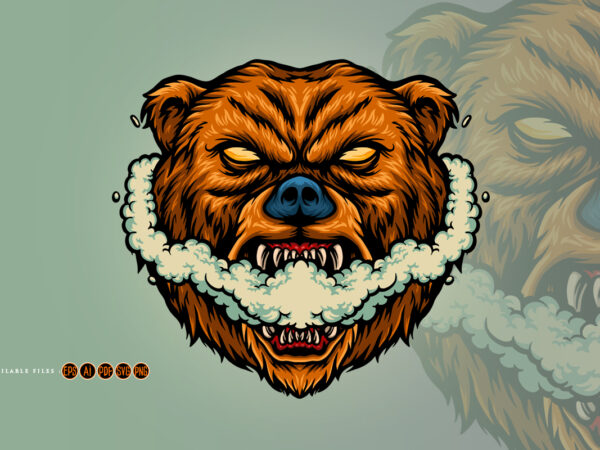 Bear smoking vape grizzly illustrations t shirt template Bear smoking vape grizzly illustrations t shirt template