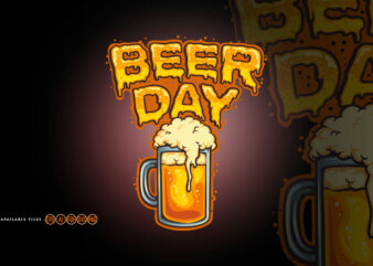 Happy Beer Day Glass Mascot Illustrations graphic t shirt