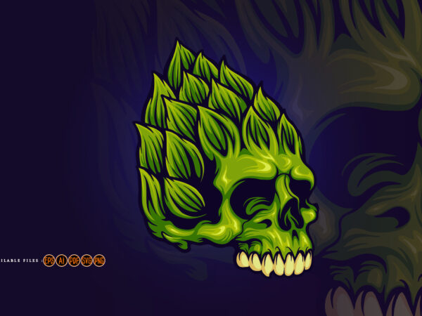 Hop brewery beer skull mascot illustrations graphic t shirt
