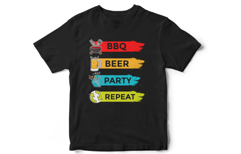 BBQ BEER PARTY REPEAT – T-Shirt design