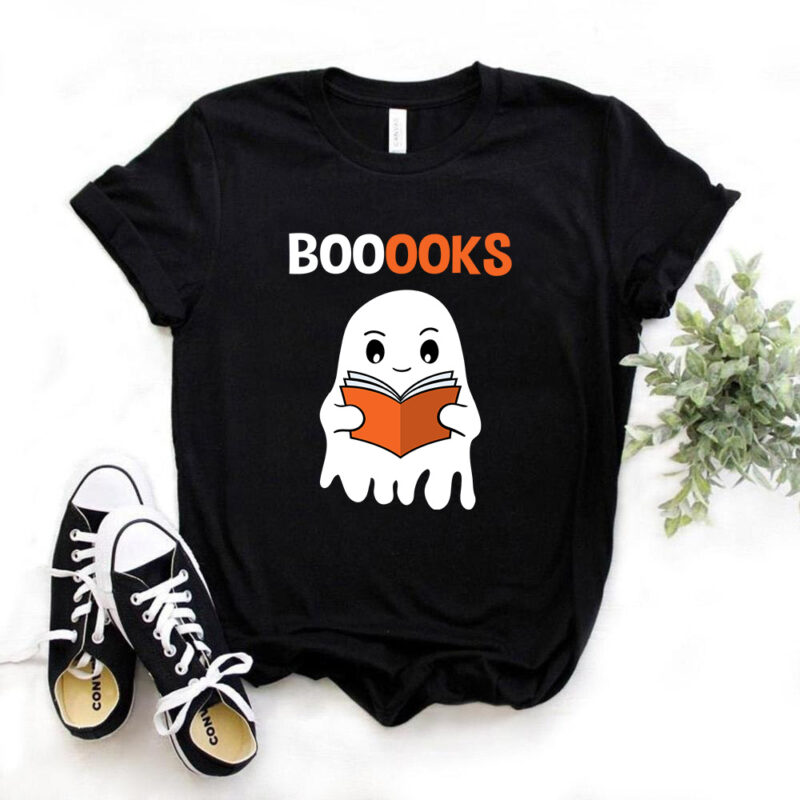 BOOOOOKS, Halloween, Halloween T-shirt design, cute, Boo, Trick or Teach, Teacher, student, t-shirt design, fall season