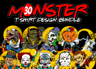 monster tshirt design bundles