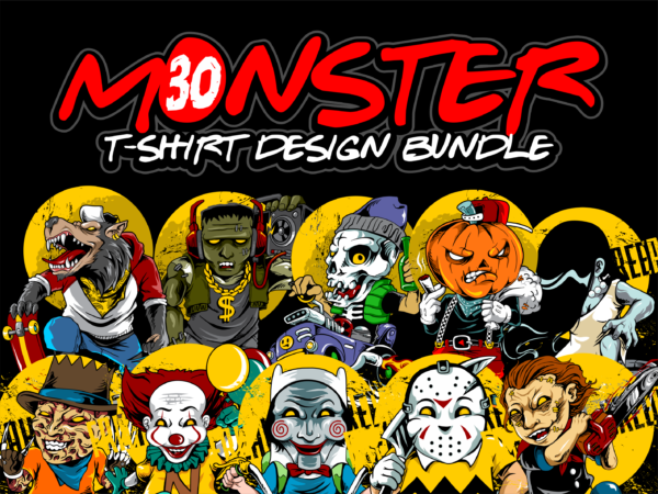 Monster tshirt design bundles