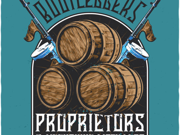 Proprietors and moonshine distillers. editable t-shirt design.
