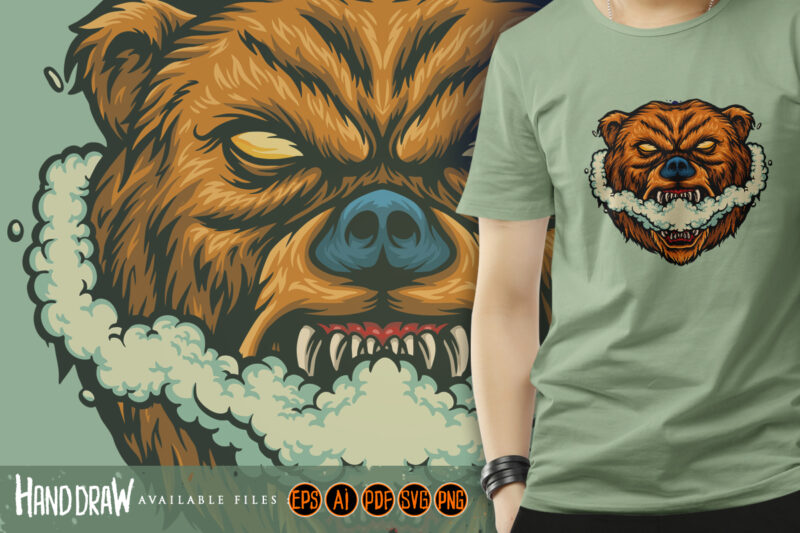 Bear Smoking Vape Grizzly Illustrations