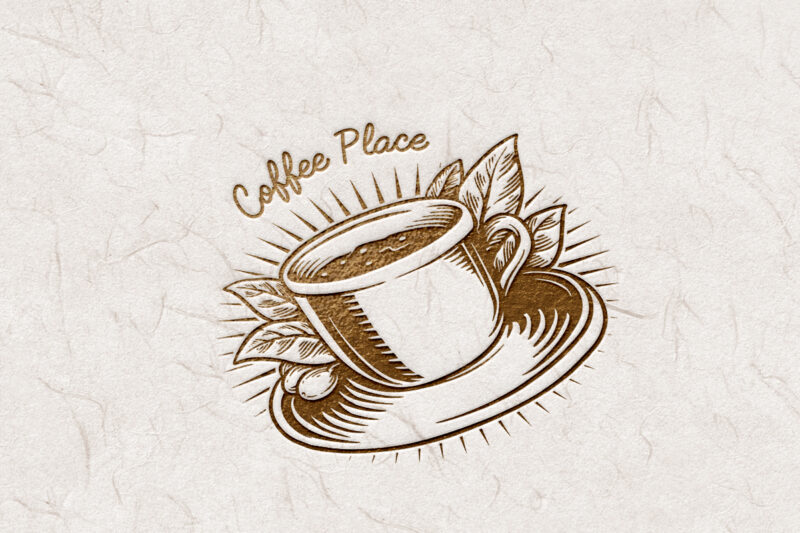 Coffee Cup Vintage Logo Silhouette