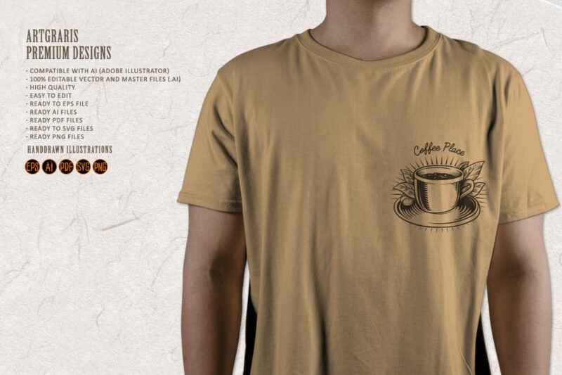 Coffee Cup Vintage Logo Silhouette