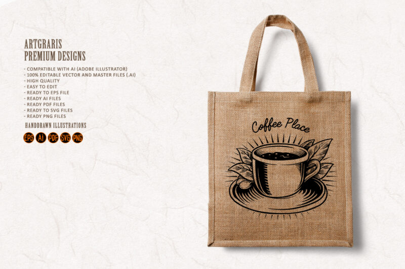 Coffee Cup Vintage Logo Silhouette