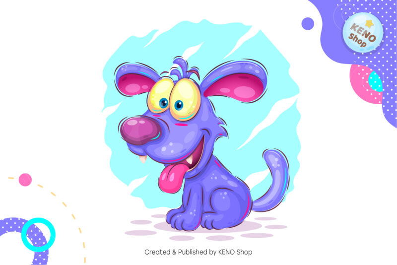 Blue cartoon puppy.