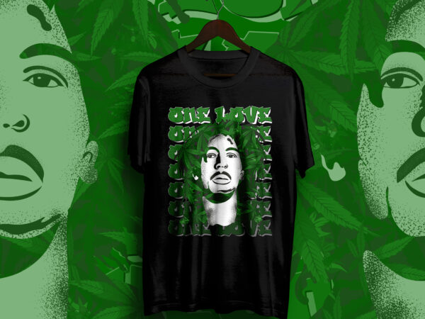 Bob marley, weed, one love, marijuana, iron lion, positive vibration, bob marley merchandise t-shirt design, reggae, music, bob marley music, bob marley vector t-shirt design