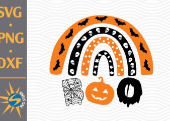 Boo Rainbow Halloween SVG, PNG, DXF Digital Files