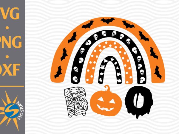 Boo rainbow halloween svg, png, dxf digital files t shirt template