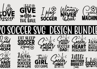 Soccer SVG T shirt Design Bundle