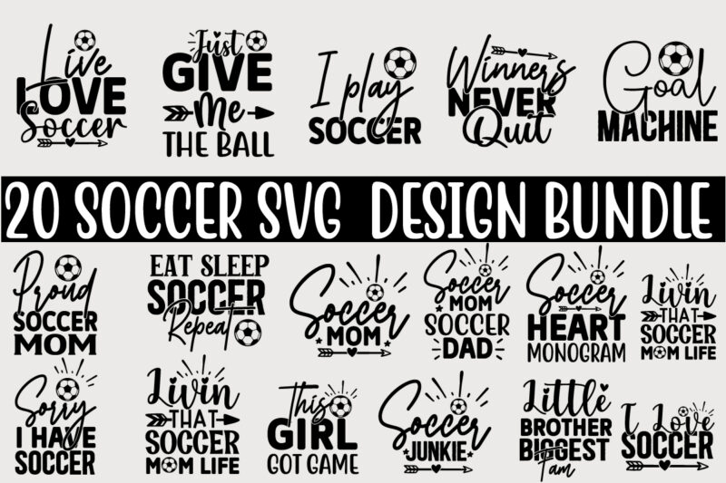 Soccer SVG T shirt Design Bundle