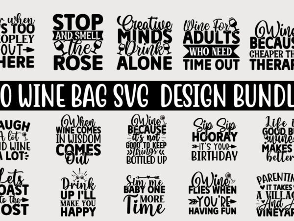 Wine bag svg design bundle