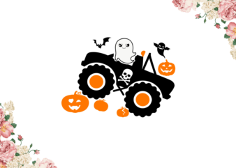 Halloween 2021, Boo Monster Truck Diy Crafts Svg Files For Cricut, Silhouette Sublimation Files graphic t shirt