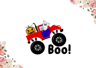 Halloween 2021, Boo Red Monster Truck Diy Crafts Svg Files For Cricut, Silhouette Sublimation Files
