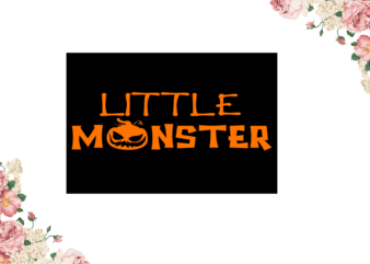 Little Monster Cameo Htv Prints, Halloween Gift Diy Crafts Svg Files For Cricut, Silhouette Sublimation Files