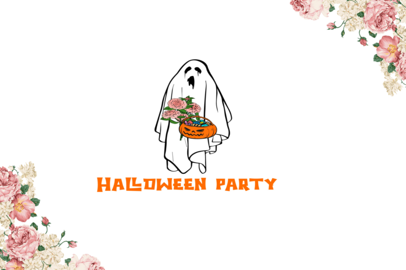 Party Ghost Cameo Htv Prints, Halloween Gift Diy Crafts Svg Files For Cricut, Silhouette Sublimation Files