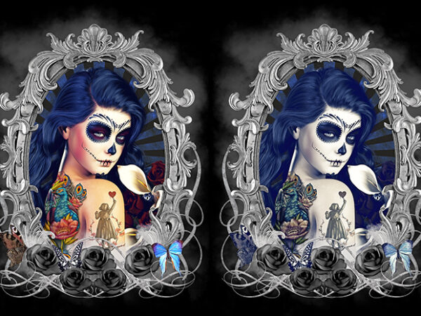 Sweet catrina 2 t shirt template vector Sweet catrina 2 t shirt template vector