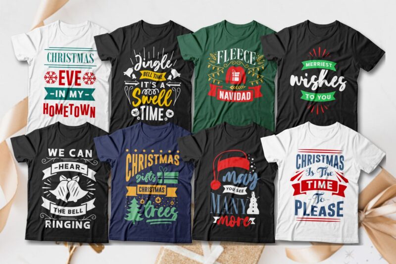 Christmas t shirt design bundle