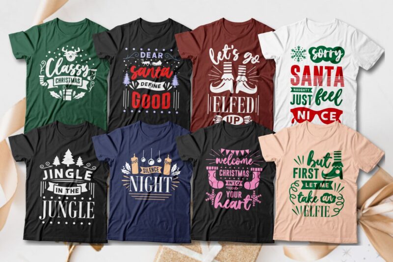 Christmas t shirt design bundle