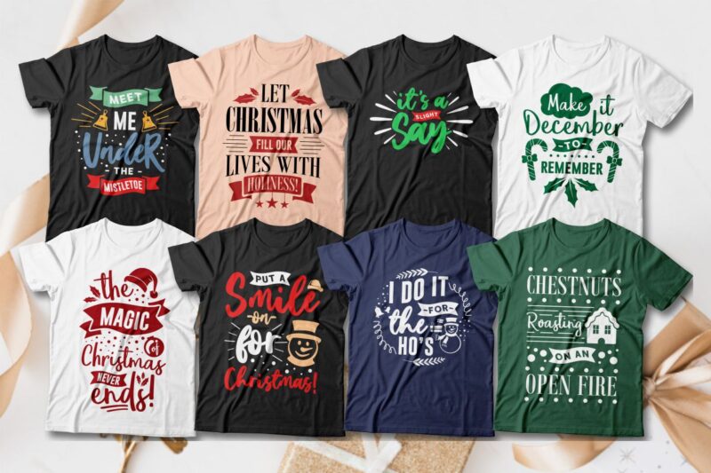 Christmas t shirt design bundle