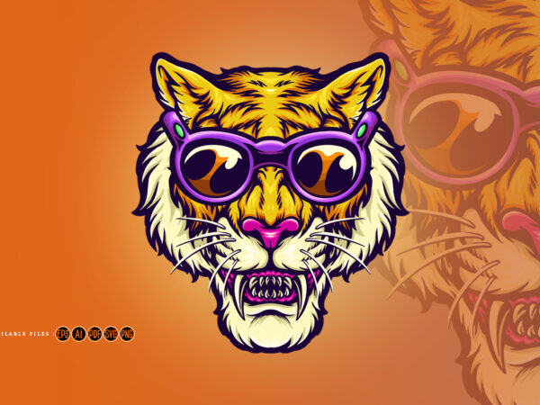 Cool head tiger summer vacation holiday t shirt vector file Cool head tiger summer vacation holiday t shirt vector file
