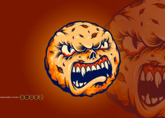 Creepy Cookies Monster Chocolate Cake Halloween t shirt vector file