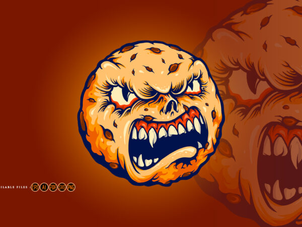Creepy cookies monster chocolate cake halloween t shirt vector file Creepy cookies monster chocolate cake halloween t shirt vector file