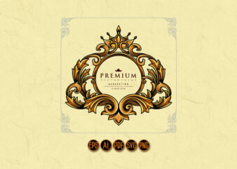 Crown Calligraphy Ornate Luxury Logo