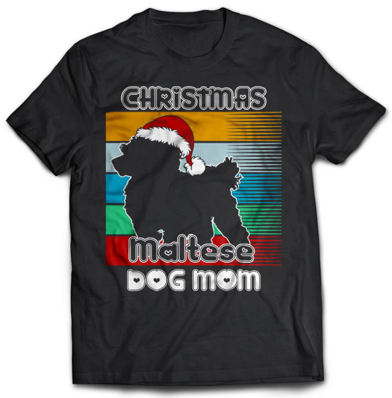 37 Christmas DOG MOM Tshirt designs bundle